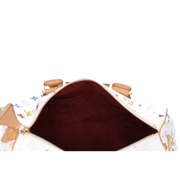 Louis Vuitton x Murakami Speedy 30 Satchel Multicolor Monogram M92643 White - Picture 9 of 9